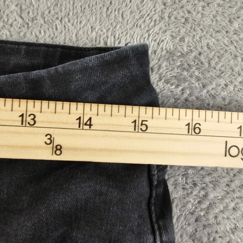 American Eagle Super Hi-Rise Jegging Luxe Jean Black Distressed 12 Regular